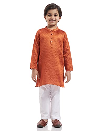 Image of Amazon Brand - Jam & Honey Boy's Cotton Festive Printed Kurta & Pant Set Which Is Both Comfortable And Stylish
