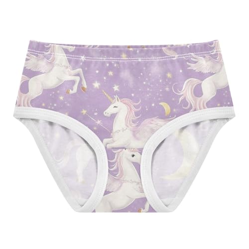 Wusikd Unicorns Magic Girls' Underwear Cotton Cartoon Girls Briefs Soft Toddler Underwear 2T