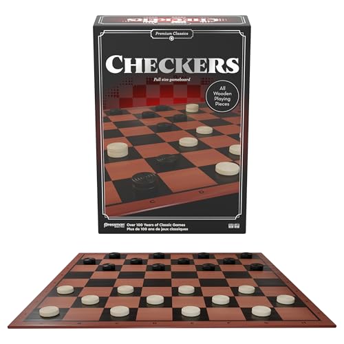Goliath - Checkers, Premium Damespiel für Kinder ab 6 Jahren, faltbares Spielbrett mit Holzsteinen, alle gegnerischen Steine schlagen und gewinnen, Strategiespiel für 2 Spieler, Klassisches Brettspiel