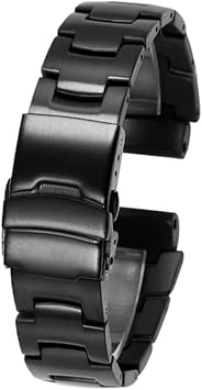 18mm Solid Stainless Strap Fit for Casio PROTREK PRG-260 PRG-270 PRG-550 PRW-3500/2500/5100 Strap Metal Replacement WristbandBlack