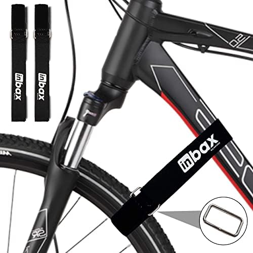 Bike Straps with Steel Buckle and Wave Gel Grip- 2 Pack- Adjustable Nylon Bike Rack Straps with Double Webbing- Wheel Stabilizer Straps 30.5 x 1.18 Inch