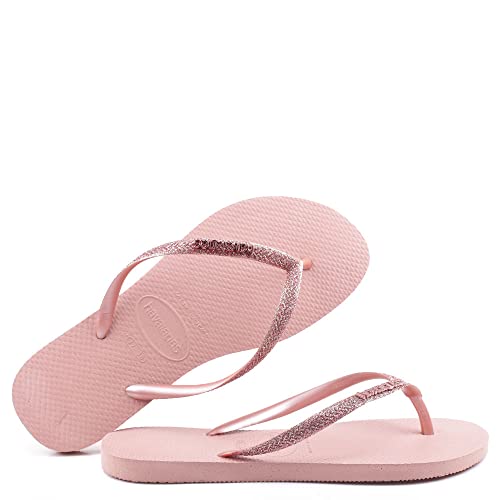 Chinelo Slim Glitter, Havaianas, Feminino, Rosa Crocus, 39/40