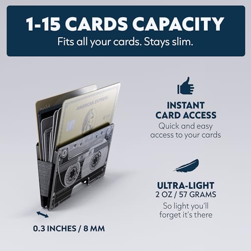 Engraved Aluminum Wallet for Men - Slim Money Clip & Card Holder with Engraved Finish. Enhanced RFID Blocking, Compact, Unique & Minimalist Wallets3