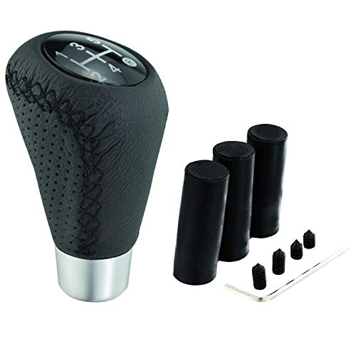 Abfer Shifter Knobs 5 Speed Leather Car Gear Stick Shifting Knobs Shifter Lever For Most Manual Transmission Vehicle Truck, Black #TOP6