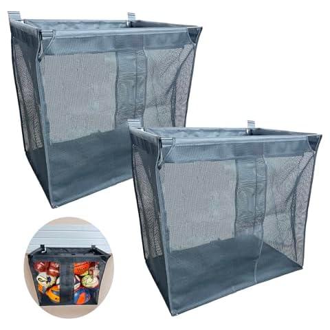 ModWgGuo 2pcs Large Slatwall Deep Mesh Storage Basket 24" x 16" x 24" Large Mesh Basket Cover