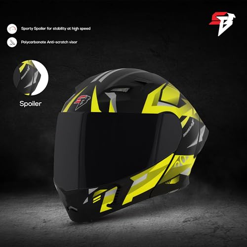 Image of Steelbird SBA-20 Shield X ISI Certified Flip-Up Graphic Helmet for Men and Women with Inner Chrome Sun Shield