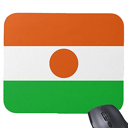 Tapis de souris Drapeau du Niger Tapis de souris Tapis de souris d'ordinateur Base en caoutchouc antidérapant Imperméable Blanc (240 x 200 x 4 mm) Couleur : Niger