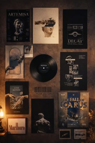 Image of Limited Edition Wall Poster Set, Music Theme, Aesthetic Room Decor, Multi-Print Collection pack of 12+ for Aesthetic wall post