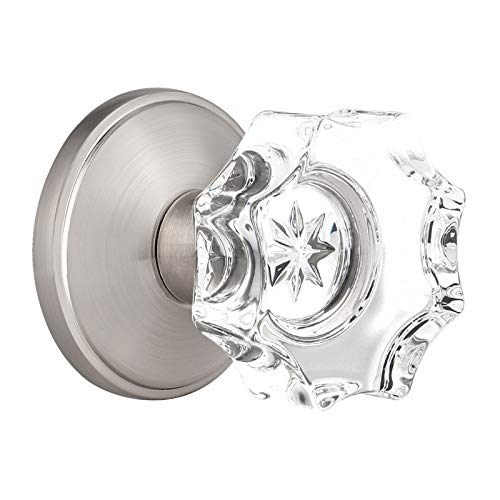 One-Day Sale: Up to 70% Off GOBEKOR 10 Pack Fluted Real Glass Door Knob Set with Victorian Plate Rosettes in Brushed Nickel (Passage Hall/Closet)