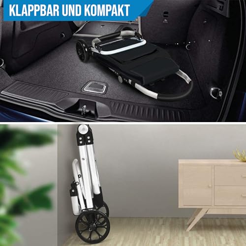 Strex Einkaufstrolley mit Rädern, Faltbar einkaufswagen mit 45 L Kapazität - Abnehmbare...
