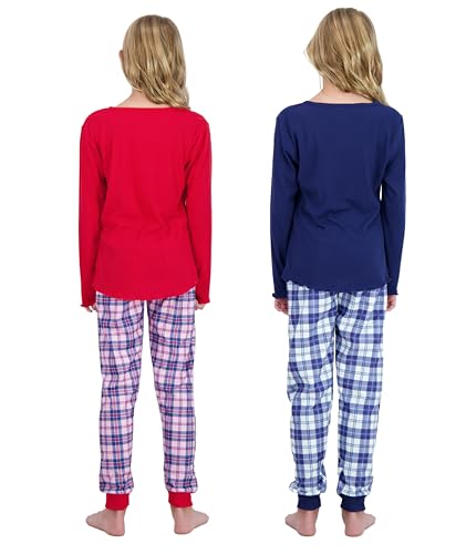 Sleep On It Girls Pajama Set Long Sleeve Shirts & Fleece Sleep Pants Kids Sleepwear Soft & Cozy Pajamas for Girls Sizes 4-143