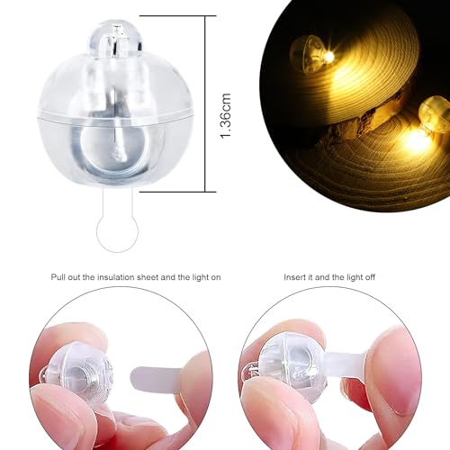 LED Ballons Lichter, Mini LED Licht Warmweiß 60 Stück, Ballonlicht für Luftballons, Papierlaterne, Geburtstagsfeier, Hochzeit… – Ansicht 3