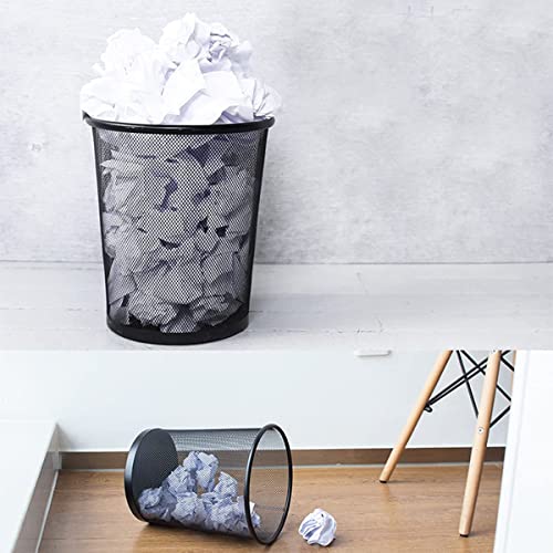 Image of Black Mesh Trash Cans 4 Gallon, 10 Pack, Metal Wire Wastebaskets, Waste Basket Trash Can, Small Trash Cans, Recycling Garbage Container Bin for Office, Home, Bedroom