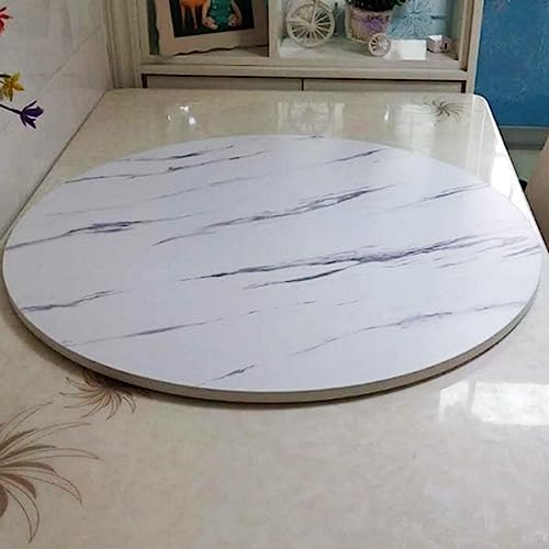 VERDDE 30in 40in 50in Lazy Susan Turntable Wood Dining Table Serving Tray For Kitchen Eazy To Share Food, 360° Swivel, Easy To Clean?Oversized Tabletop Swivel Plate (Color : White marble color, Size