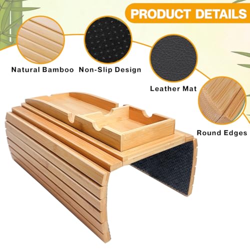 Couch Cup Holder | Couch Caddy with Detachable Couch Cup Holder Tray | Anti-Slip Foldable Sofa Table Tray - Cup Holder Tray for Drinks Cup Cellphone Remote Snacks by Generic - Image 3