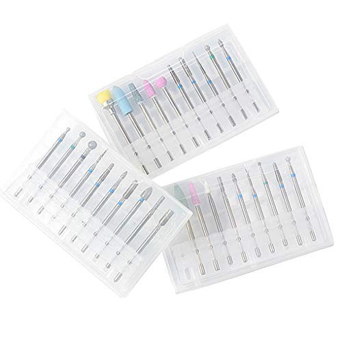 VONKY 10pcs / set Nail Art Grinding Perfurar Dicas Máquina Bits elétrica Manicure Pincel polir 3