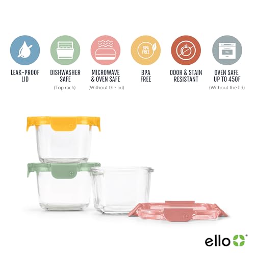 Ello Color Lock 2 Cup 6PC, 3 Pack Glass Meal Prep Sets Leak-Proof Glass Food Storage Containers with Airtight BPA-Free Plastic Lids, Dishwasher, Microwave, and Freezer Safe, Desert Festival by Ello - Image 3