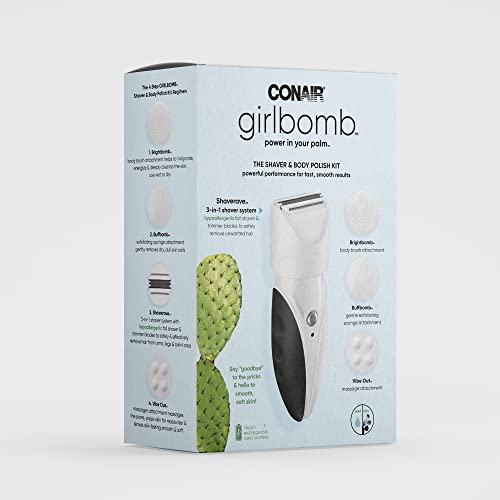 Conair Girlbomb Shaver For Women And Body Buffer, Wet/Dry, Lithium Ion Rechargeable #TOP6
