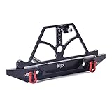 1/10 RC Aluminum Rear Bumper Bull Bar W/Spare Tire Carrier for Axial SCX10 Jeep SCX10 II RC Car
