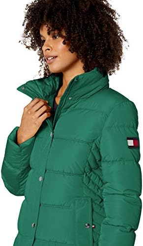Tommy Hilfiger Women's Short Down Alternative Jacket with Zipout Fleece Hood,  pine, XL : Amazon.sg: Fashion