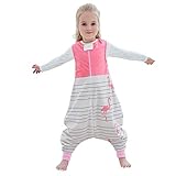 YZNlife Baby Schlafsäcke mit Beinen und Füßen, Ganzjahres Kleinkinder Schlafsack mit Reißverschluss, Ärmelloses Schlafanzug für mädchen und Junge …