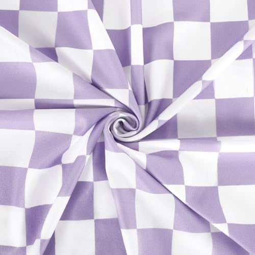 Image of TANOFAR 4-Pack Newborn Swaddle Blanket for Baby Girls & Boys, Ultra Soft Receiving Blankets with Matching Headband and Beanie Set Baby Nursery Swaddle Wrap (Purple Checkerboard)