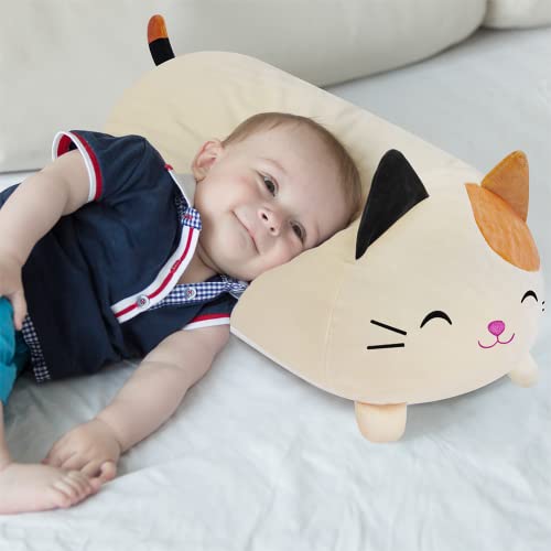 Vyusit 24" Plush Toy Cat Pillow, Soft Cylindrical Stuffed Animal, Kawaii Pattern Gift For Kids & Valentine's Day #TOP5