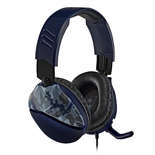 TURTLE BEACH ゲーミングヘッドセット 軽量 230g ヘッドホン PS5 PS4 携帯型ゲーム機 Xbox スマホ 有線 3.5mm フリップミュート マイク Recon 70 ブルー カモ 迷彩 国内正規品