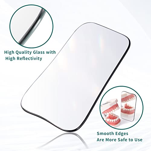 Annhua 5Pcs Dental Photography Mirrors 2 Sided Intra Oral Mouth Mirror with Drawstring Bag, Intraoral Photo Reflector Glass Occlusal Photographic Mirror - 5 Sizes
