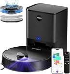 MONSGA Robot Vacuums and Mop, Self-Emptying Lidar Robotic Vacuum, 6000Pa, Lidar Navigation, Home Mapping, Wi-Fi/App/Alexa/Remote, 180mins Runtime, Vacuums for Pet,Hard Floor,Carpet