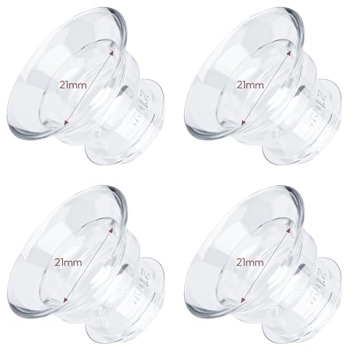 Flange Inserts 4PCS 21mm for 28mm Flanges of Most Pumps, BPA Free Silicone Flange Inserts, Breastfeeding Essentials Kit
