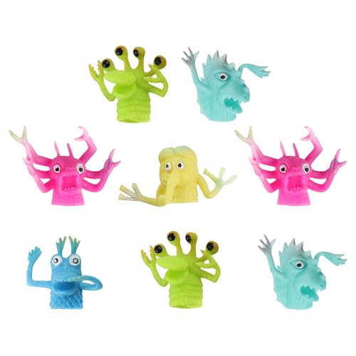 SAFIGLE 8 Fingerpuppen Dehnbare Fingerpuppen Fidget-Spielzeug Fingermonster Taschenfüller Rollenspiel-Spielzeug Partyartikel Lustiges Spielzeug Für Kinder – Zufällige Farbe