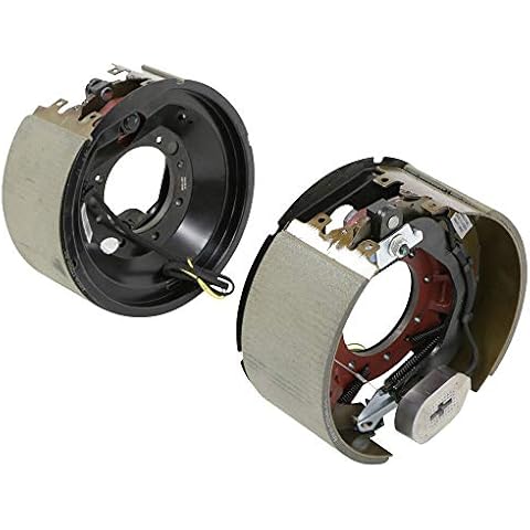 M-Parts 1 Pair of Self-Adjusting 12-1/4" X 3-3/8" (12.25" X 3.375") Electric Trailer Brake Assemblies for 9,000/10,000 Lbs (9K/10K) Trailer Axles; 1 LH (77-1210-1) + 1 RH (77-1210-2) Cover