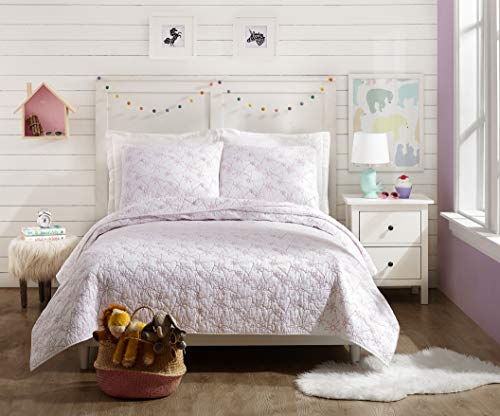 Jessica Simpson Flower Heart Quilt Set, Full Queen, White #TOP1