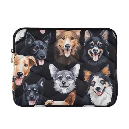 Funda para portátil 13-14 pulgadas con diseño de perros acuarela
