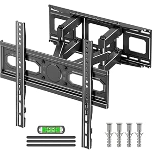 MOUNTUP TV Wall Bracket for Most 26-70 Inch LED, LCD, OLED Flat & Curved TV, Full Motion TV Mount with Swivels Tilts Extends Double Arm Holds up to 45kg, Max VESA 400x400mm, EU0092A