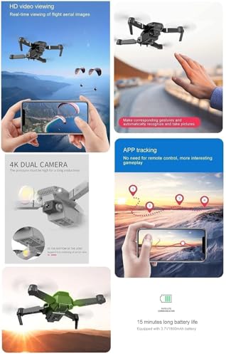 Image of BrUsHlEsS-fOlDaBlE-DrOnE-WiTh-hQ-WiFi-cAmErA-ReMoTe-cOnTrOl-fOr-kIdS-QuAdCoPtEr-wItH-GeStUrE-SeLfIe-fLiPs-bOuNcE-MoDe-aPp-oNe-kEy tAkE-OfF (E88)