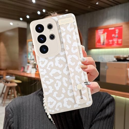 Image of Compatible with Samsung Galaxy S26 Ultra Case with Strap Wrist White