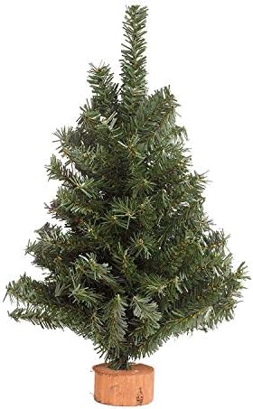 Holiday Essentials Tabletop Christmas Tree - 15 Inch Artificial Pine Christmas Tree with Wood Base