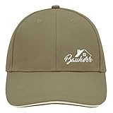 huuraa Cappy Mütze Bauherr Schriftzug Unisex Kappe Olive/Beige mit Motiv für Hausbesitzer Geschenk Idee für Freunde und Familie