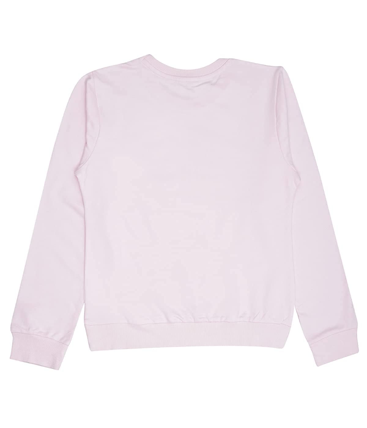 Cloth Theory Girls Cotton Crew Neck Sweatshirt(SWSGL21_1_LT PINK 9-10 Years_LT PINK_9 Years-10 Years) 1