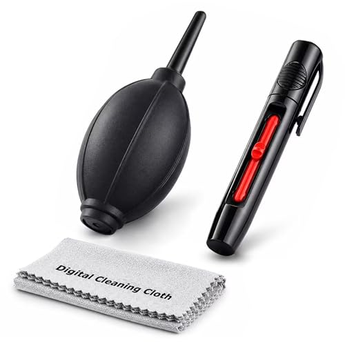 PROfezzion 3-in-1 Kit de Nettoyage Professionnel pour Appareils Photo Reflex Numériques (Incluant 1 x Stylo de Nettoyage d'Objectif / 1 x Souffleur d'air / 1 x Nettoyage Micro-Fibre)