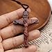 ZILOOK Jesus Cross Wooden Necklace,Cross Pendant Necklace,Wood Cross Necklace,Christian Catholic Jesus Crucifix Necklace (A)