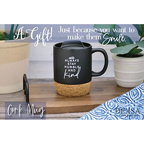 Taza de cerámica Dexsa con tapa y base de corcho miniatura 3
