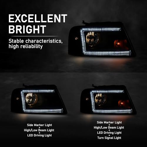 Image of G-PLUS LED DRL Headlights Fit 2004-2008 Ford F150