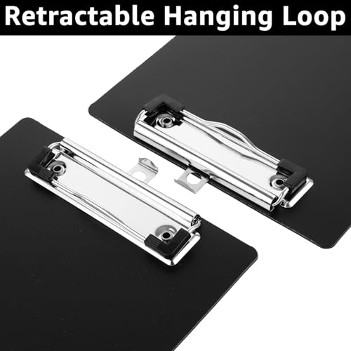 LDHHYH 10 Stück Kunststoff klemmbretter A5, kunststoff Klemmbretts A5 mit Metalklemme und Aufhängeose, klemmbretter Schwarz Zwischenablage für Schule,Zuhause, Büro