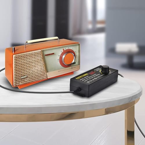 Universal Power Supply Adjustable AC to DC 3V ~ 24V Variable Switching AC/DC Adapter 5A 120W with LED Voltage Display and 5.5 x 2.5 mm 14 Tips for Household Electronics, DC Motor 7