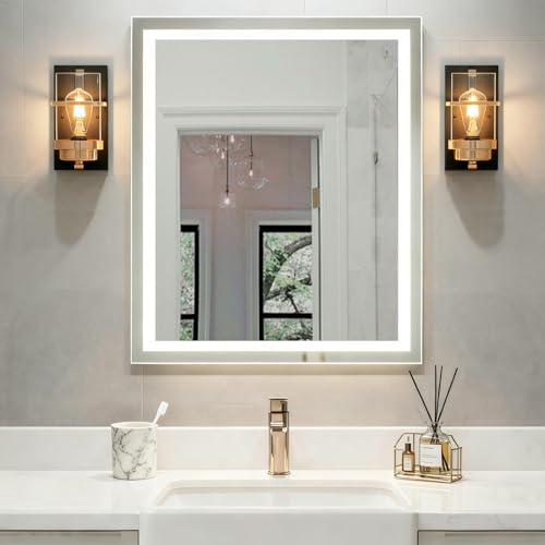 Image of Rose Gold and Black Wall Sconce, Modern Vanity Light Fixture | Hardwired,E26 base,mid-century clear glass sconce for mirror.hallway.bathroom.fireplace