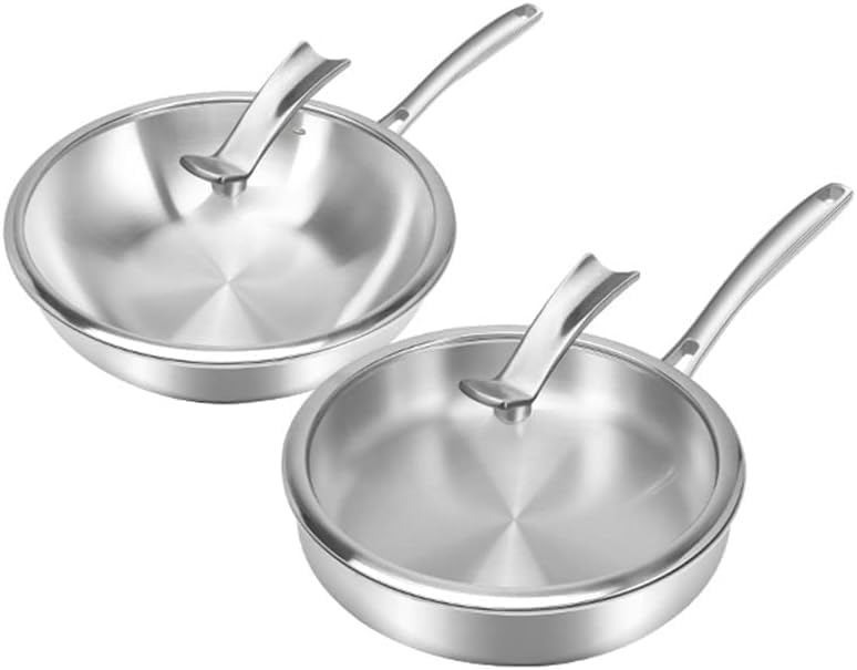 316 Stainless Steel Pot Set Household Kitchen Non-Stick Frying Pan + Frying Pan Set Combination Kitchen Utensils (D