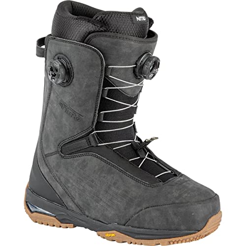 Nitro Men's Chase Dual Boa '22 All Mountain Freeride Freestyle Premium Boot, Snowboard Boot, Black, 295